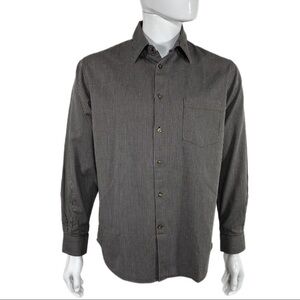 Perry Ellis Men’s Striped Long Sleeve Pocket Front Dress Shirt